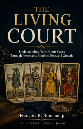 Book cover of The Living Court: Understanding Tarot Court Cards Through Personality, Conflict, Role, and Growth