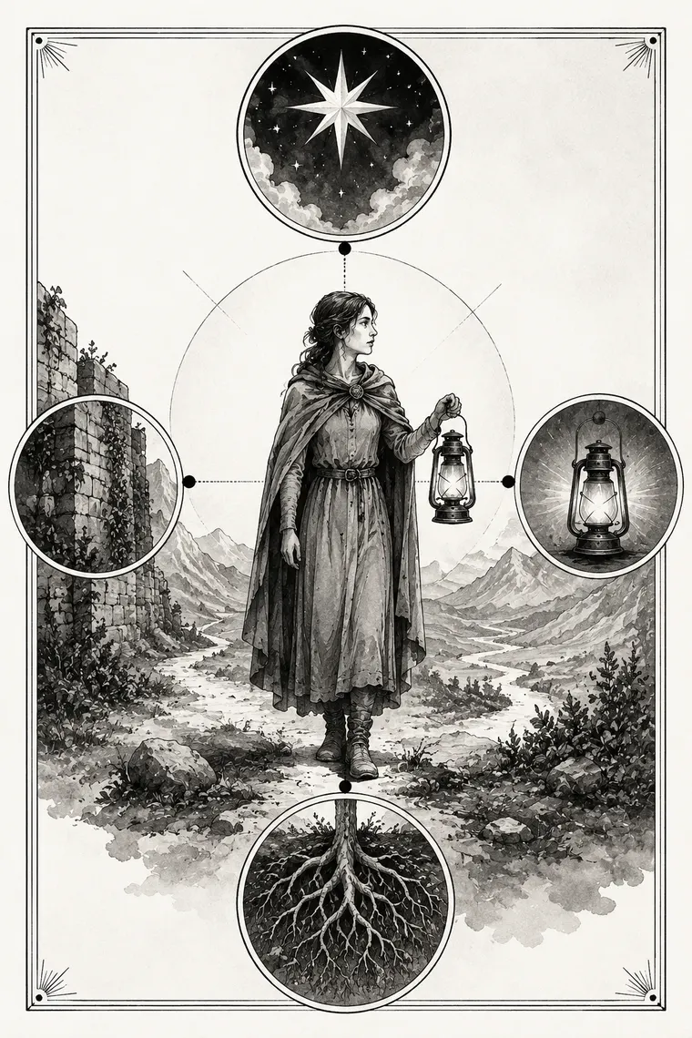 Monochrome instructional illustration connected to See the Card Clearly